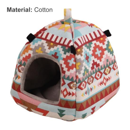 Squirrel Bed Colorful Pattern Keep Warmth Soft Texture Cute Pet Rat Squirrel Nest with Chain Small Animal Supplies