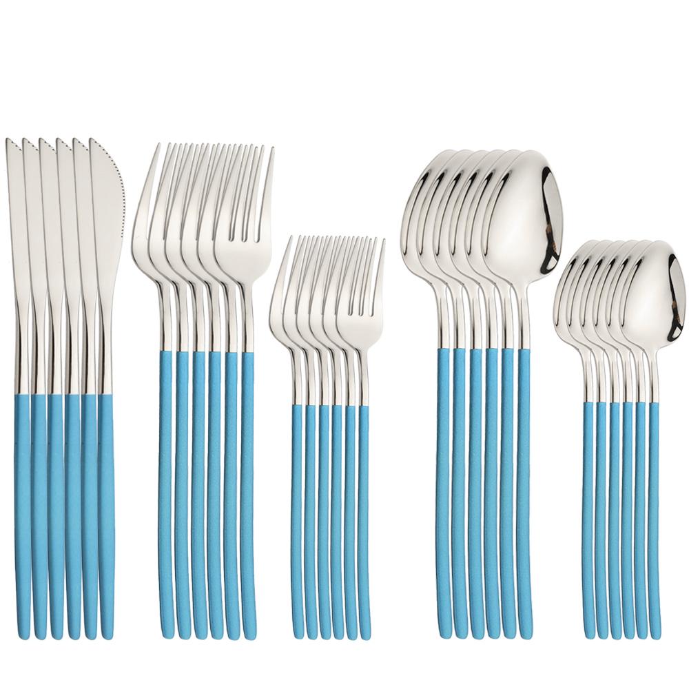 30 ks (6Nastavte) Příbory 18/10 Nádobí z nerezové oceli Nůž Vidlička Lžíce Nádobí Kuchyňské příbory Nádobí v myčce Bezpečné příbory Leštěnka na zrcadla