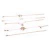 Tree Of Life Grey Pearl Love Map Bead Chain Hollow Flower Wind Bracelet Set
