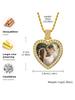 Sparking Inlaid Zircon Heart Locket Pendant Custom Photo Picture Necklace Personalized Jewelry Lover Friend Family Gift