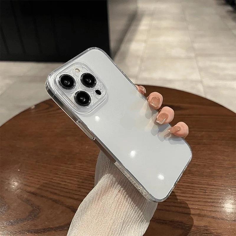 Transparente Harte PC-Kunststoff-Handyhülle Für iPhone 17 16E 16 15 14 PLUS 13 12 11 17 Pro Max MINI Linsenschutz Klare Hülle
