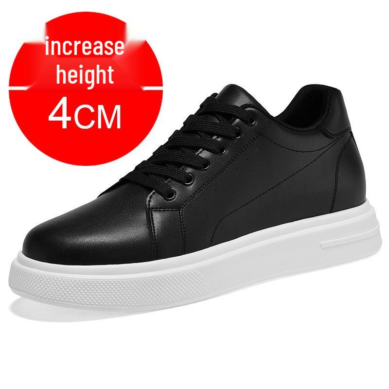 Men's 8CM Height-Increasing Invisible Shoes - Trendy Thick-Sole, Breathable, Fashionable White Sports & Casual Board Shoes