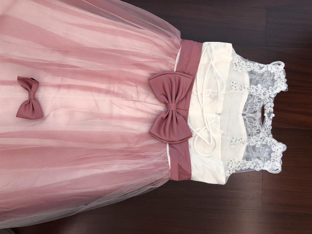 Elegantes Prinzessinnenkleid mit Puffärmeln und Spitze für Mädchen - Formelles Hochzeits-Blumenmädchenkleid mit Schleppe