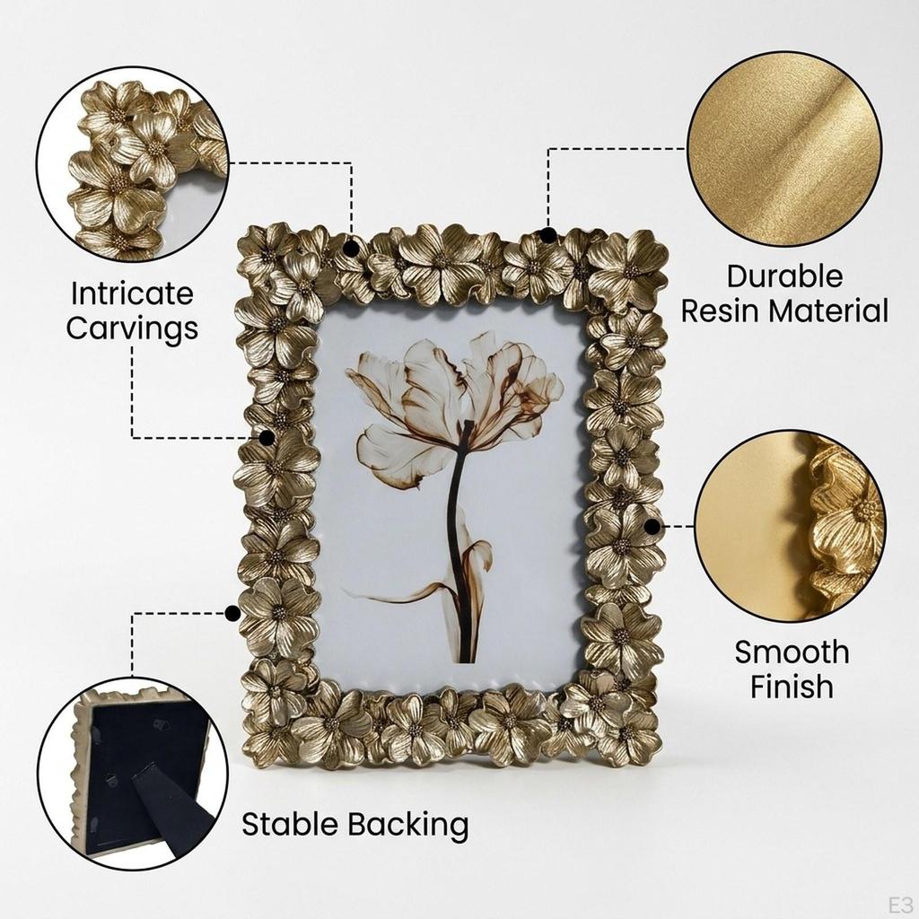 Photo Frame Home Decoration Elegant Portable Art Tabletop Picture Display for Wedding