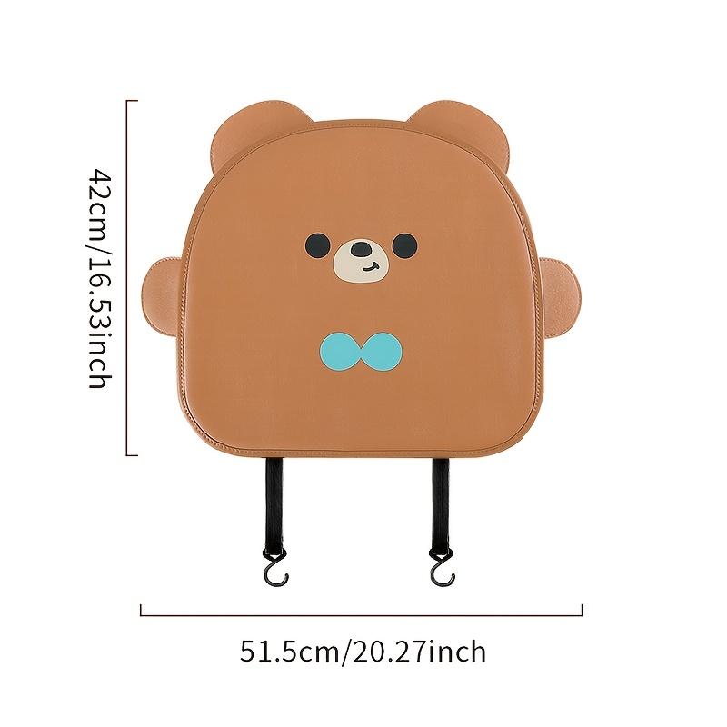 1pc of Adorable Bear-Shaped Car Anti-Kick Pad Made from Faux Leather a Multifunctional Protector for Car Seat Backs