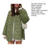 Damen Gesteppte Leichte Pufferjacke Winter Lässig Langarm Knopfleiste Gepolsterte Oberbekleidung Mäntel mit Taschen