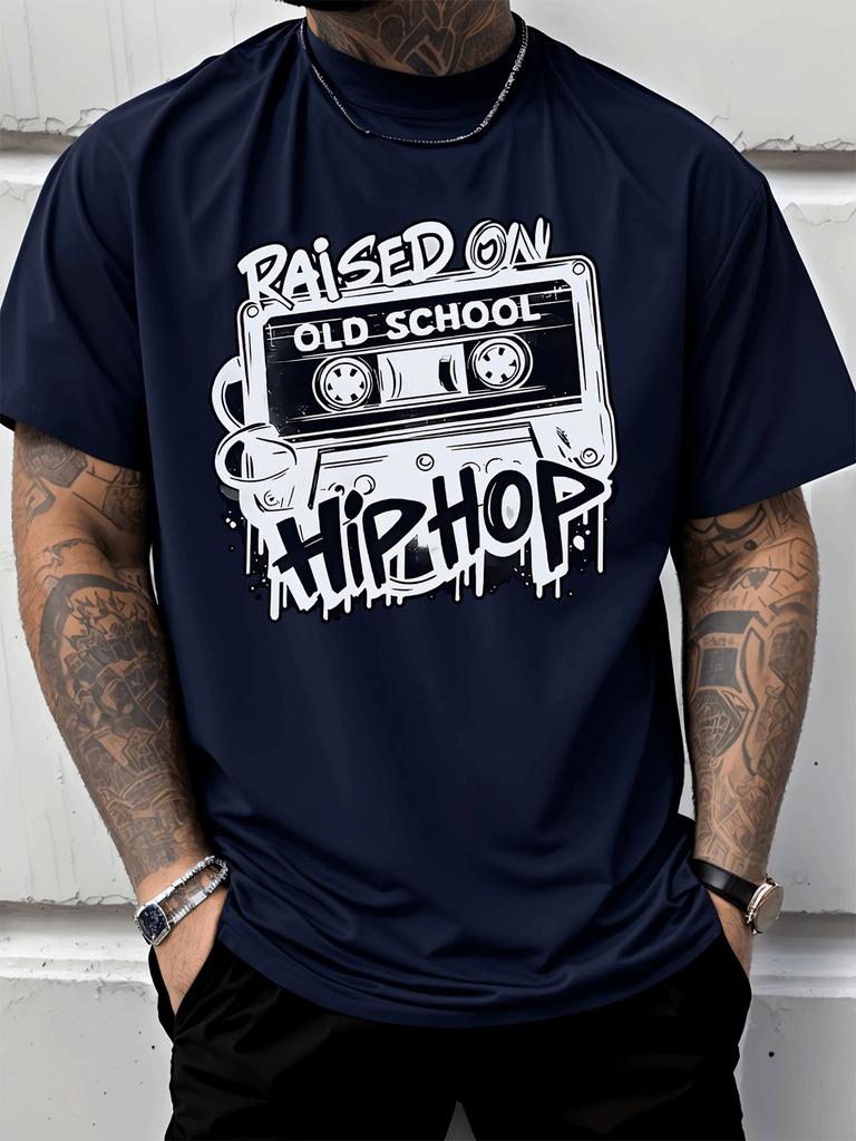 Unisexs Old School Hip Hop Cassette Tape Graphic T Shirt Retro Music Streetwear Short Sleeve O Neck Cotton Summer Tee For Unisex