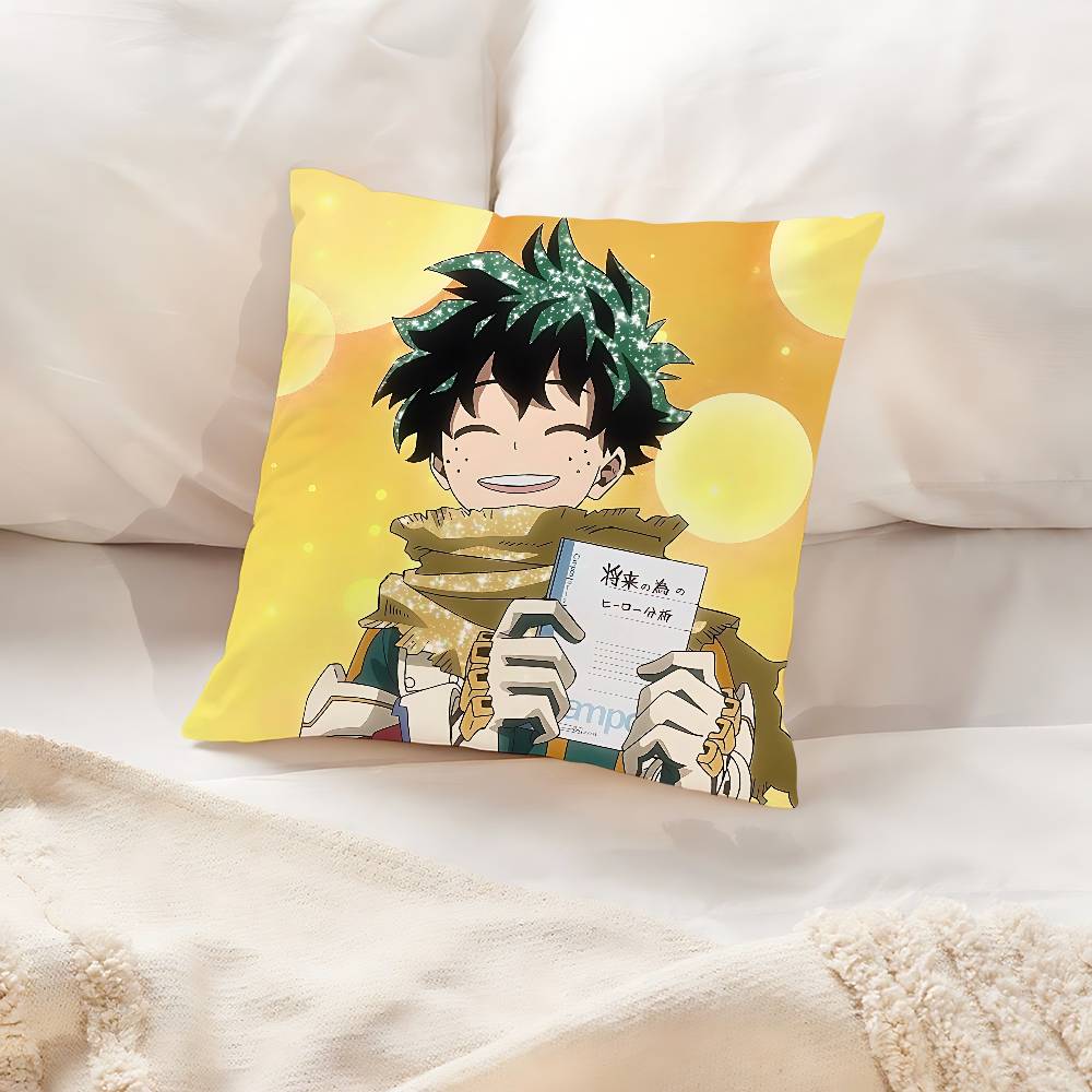 Anime Cute L-Izuku Midoriya Pillow Case Cushion Cover Soft Cute Throw Pillow Case For Car Sofa Pillowcase Polyester With Zipper