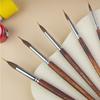 6-Pack Premium Mongolian Sable Hair Brushes Ultra-Fine Tip for Watercolor Line Art Detailing