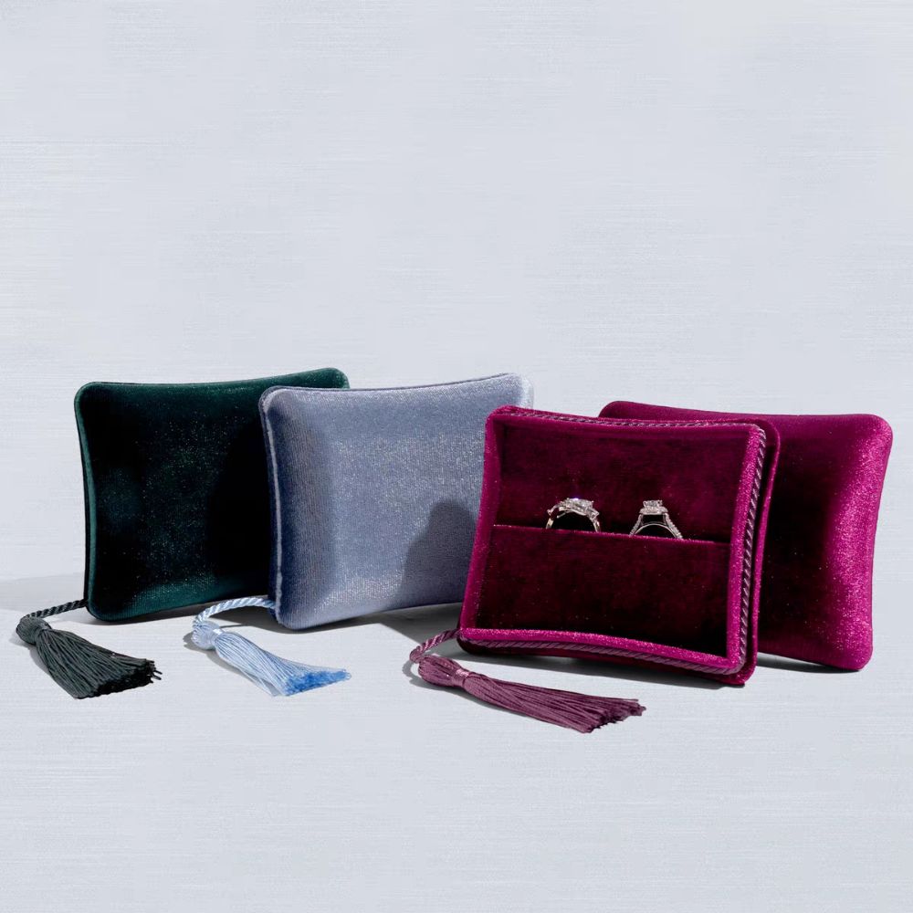 Tassels Jewelry Packing Bag Rings Necklace Earrings Storage Case Simple Square Jewelry Box  Gift