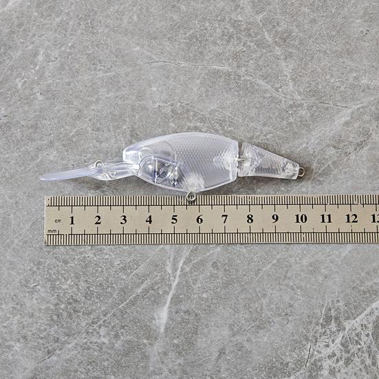 Hard Bait Fishing Lure Realistic Looking Transparent Design Streamlined Body Compact Portable Artificial Lure Fake Bait