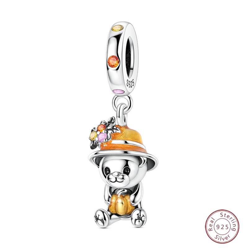 Copper Firefly Cute Cats And Dogs Beaded Pendant Suitable For Original Charms Bracelet Diy Exquisite Women Jewelry