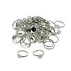100pcs Adjustable Brass 8mm Blank Round Bezel Base Ring DIY Finding Silver