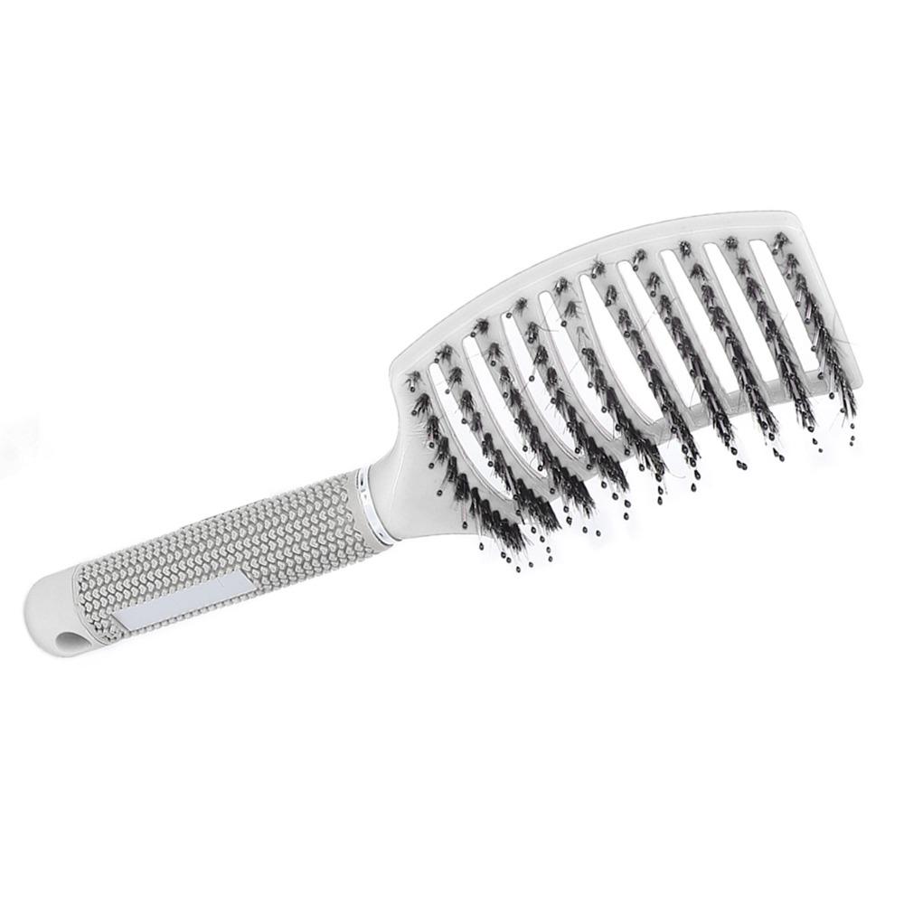Ergonomic Handle Vented Styling Brush Curved Design Anti Frizz Hair Comb  For Thick Fine Hair