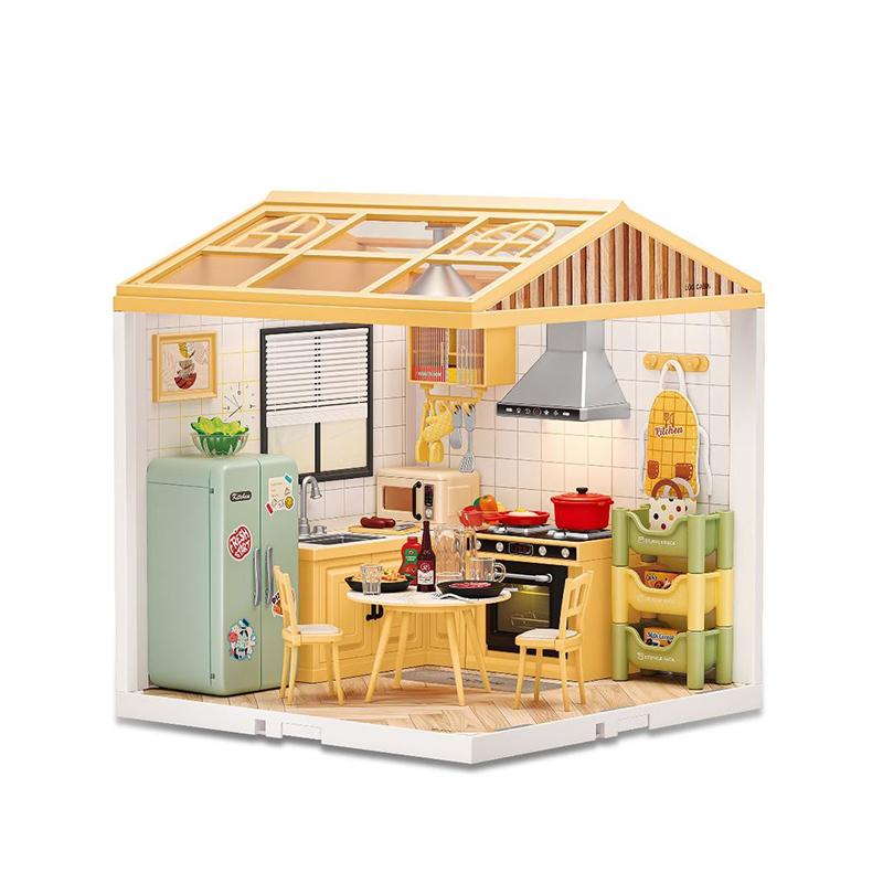 DIY Children s Handicraft House Light Building Blocks Scene Assembly House Toys Birthday Christmas Valentine s Day Gifts Girl