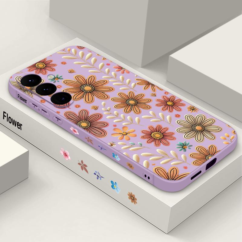 Cartoon Daisies Flowers Case For Samsung Galaxy S26 S25 Ultra S24 S23 S22 Plus S21 FE A15 A16 A17 A35 A36 A54 A55 A56 5G Soft Cover