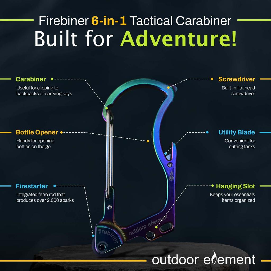 OUTDOOR ELEMENT Carabiner Firebiner Aurora Japanese 61104 Multi-Tool [Official Product]