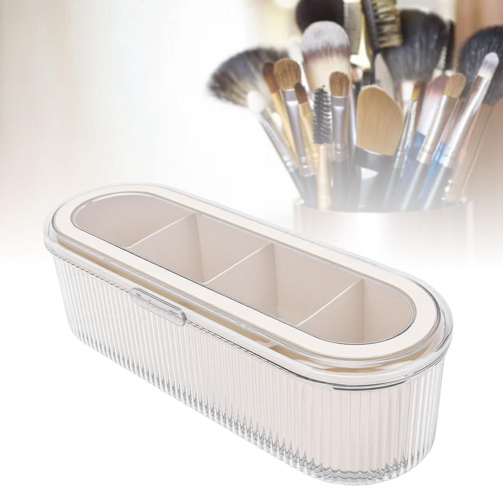 Clear Makeup Brush Holder   with   Lid for Dust   Beauty Sponge Storage Makeup Brush Holder