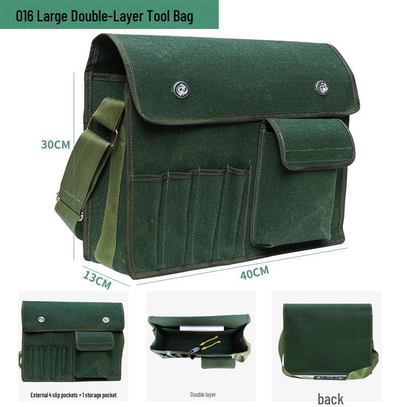 Sturdy Multifunctional Canvas Electrician Tool Bag - Durable, Wear-Resistant Hardware Organizer Pouch