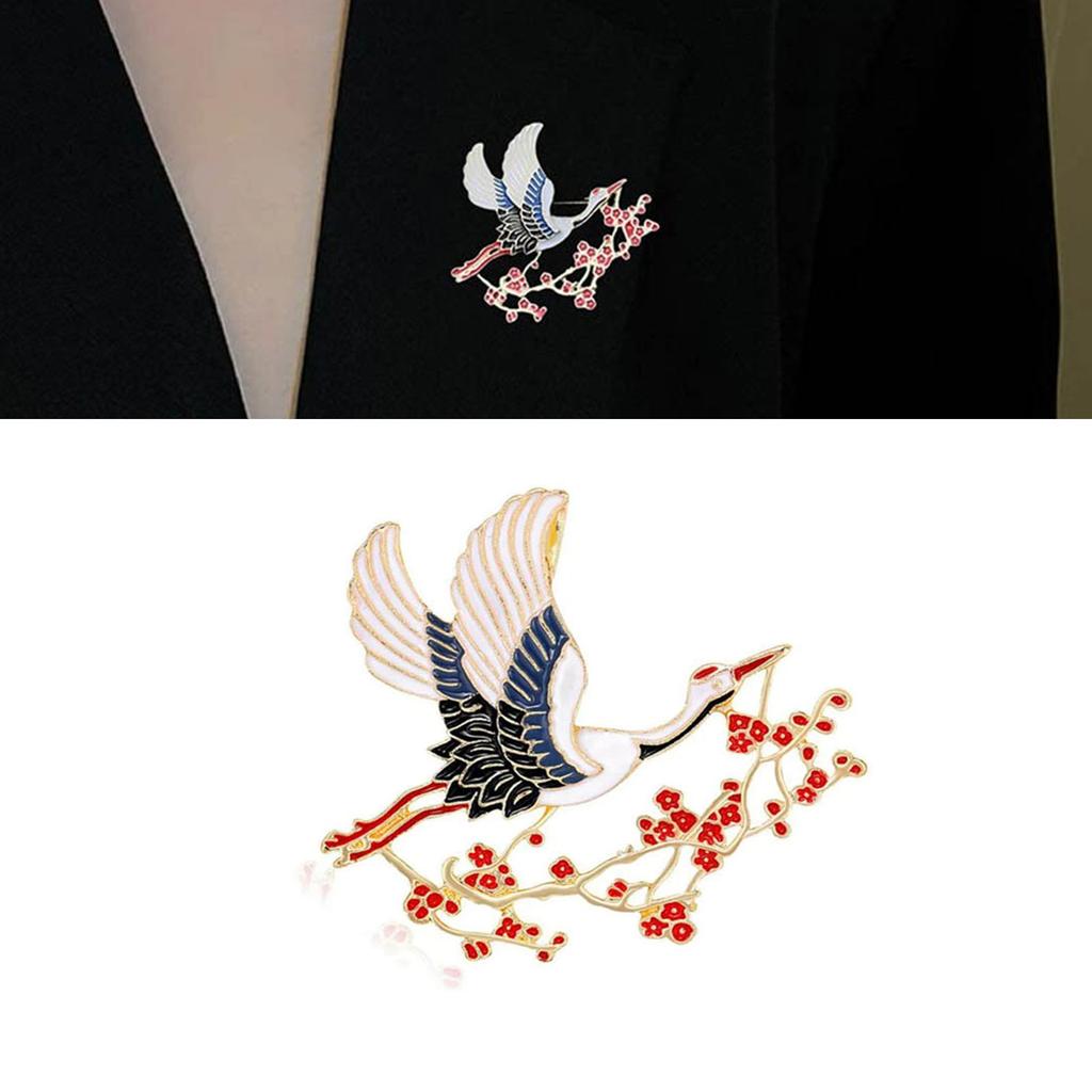 Luxurious Plum Blossom Crane Brooch Stylish Lapel Pin Jewelry Ideal For Fashionable Women Seeking Unique Style