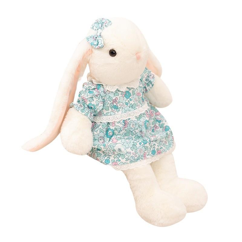 Wear Rabbit Dress Plush Toy Animal Stuffed Doll Bedroom Decoration Gift Kids