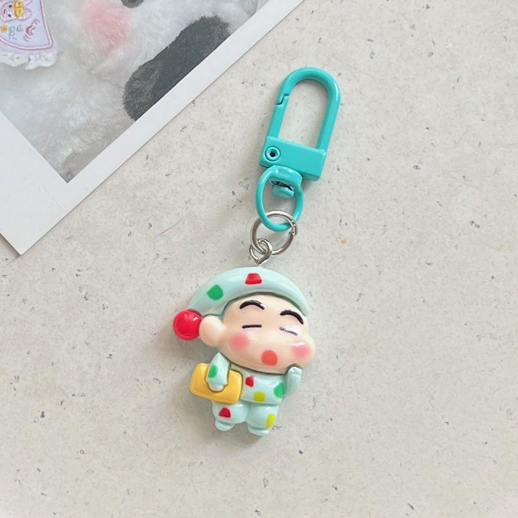 Crayon Shin-Chan Car Key Chain Cute Couple Schoolbag Ornaments Anime Cartoon Pendant Charm Keyring Figures Accessories Gift