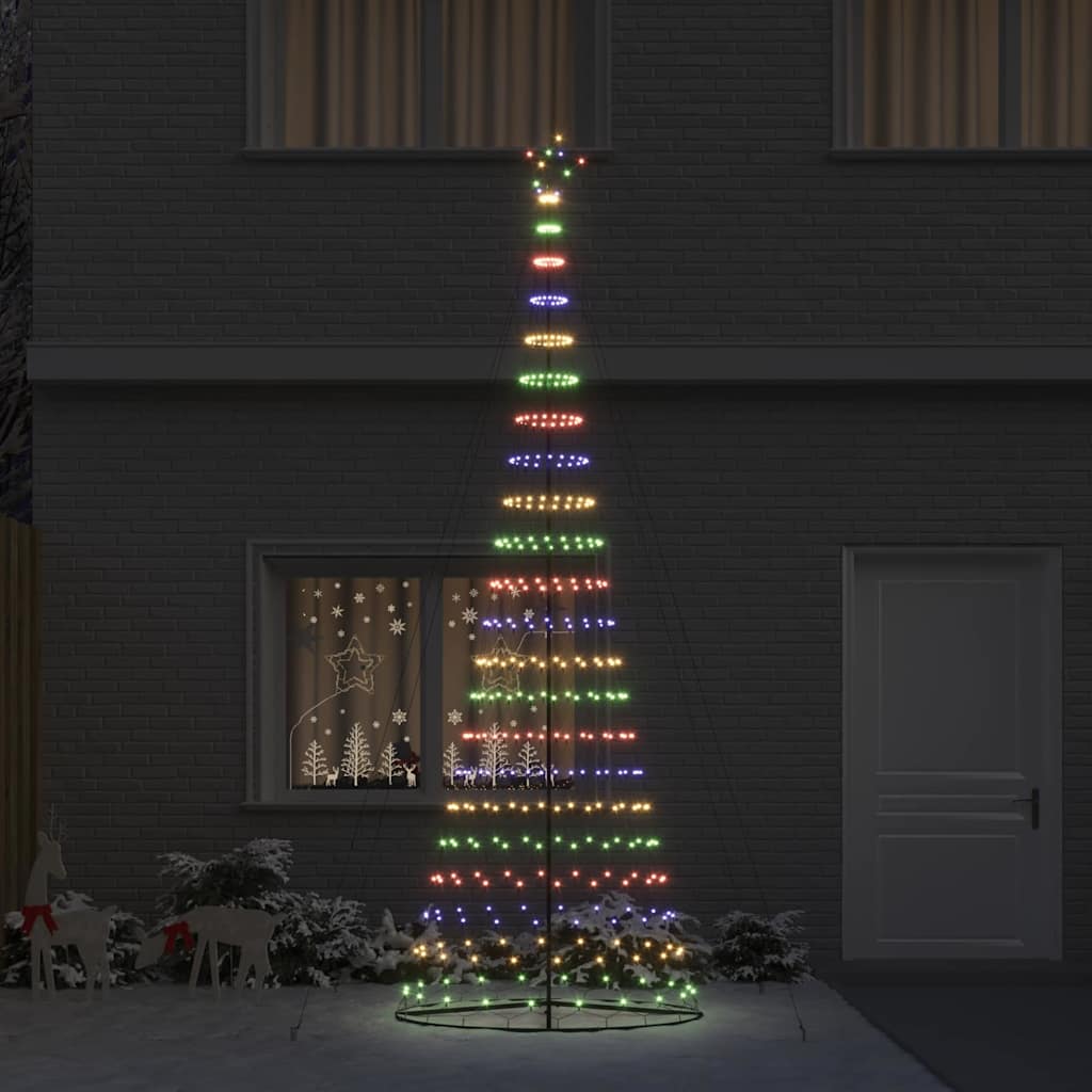 LED Christmas Tree with 455 LEDs Multicolored 399 cm Metal