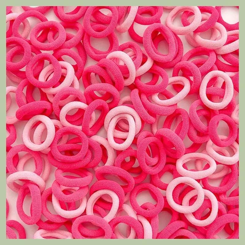 100/300PCS Basic Nylon Ealstic Hair Ties for Girls Colorful Hair Band Ponytail Holder Scrunchie Rubber Band Kid Hair Accessories