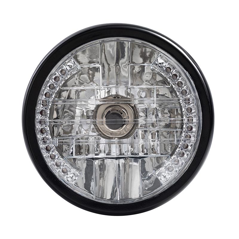 Universal 6.3'' Motorcycle Turn Signals Headlight Amber Light Bike H4 35W
