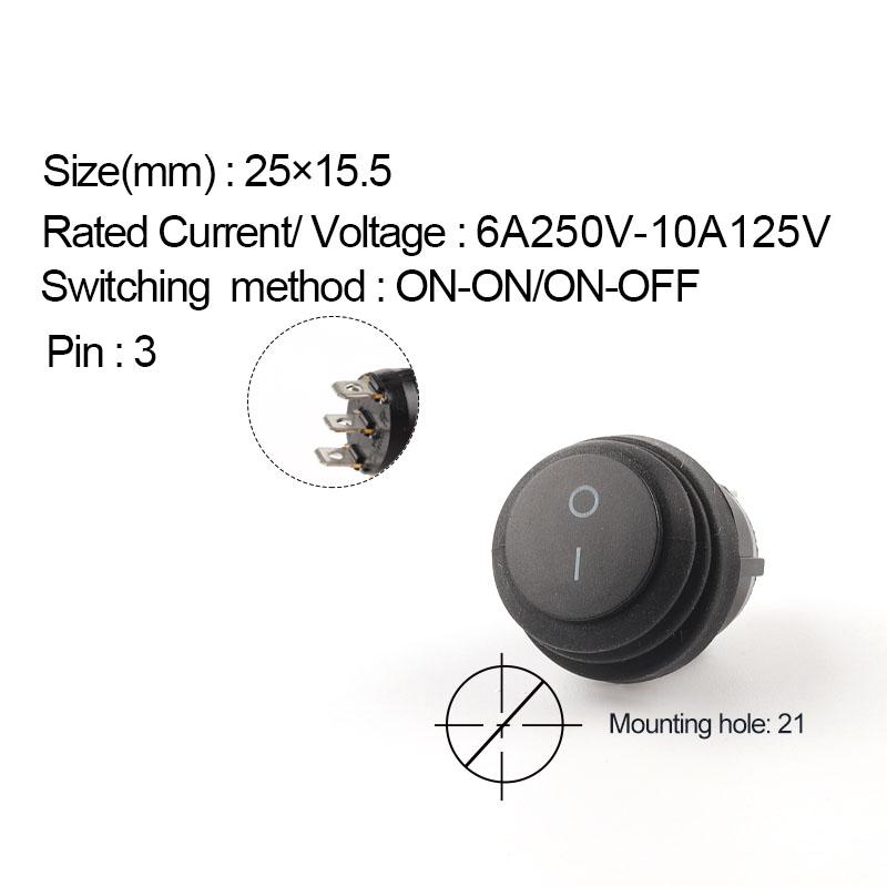 5 buc 25mm Impermeabil SPST Rotund Comutator Basculant Tip Barcă 2/3 Pini Mașină Auto Barcă Marin Buton de Alimentare Comutator cu Lumină 6A/10A 250V
