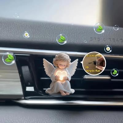 5 Pieces Car Air Freshener Vent Clips Clip 2D Cute Acrylic with Heart for Vehicle