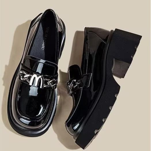 Thick-soled heightening loafers women's autumn 2025 new popular women's shoes British style small leather shoes versatile single shoes