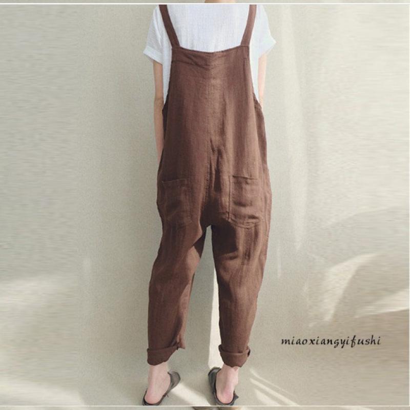 Mulheres jumper macacão casual solto macacão oversize za mulher senhoras macacão macacão bolsos calças tanque plus size