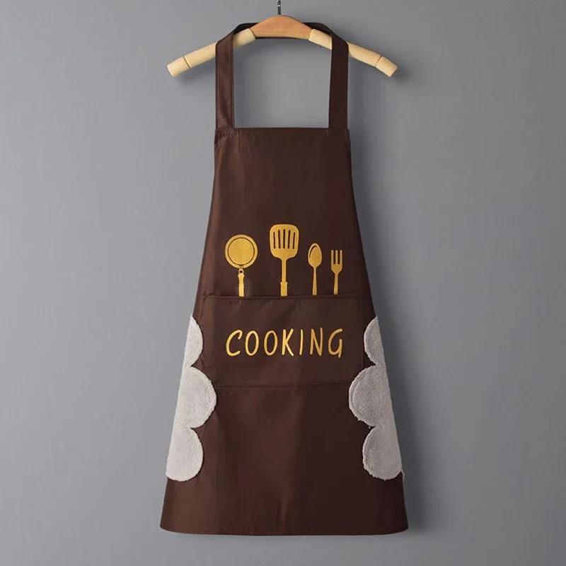 Home Kitchen Cooking Apron Waterproof And Oil-Proof Unisex Adult Workwear Stylish And Simple Suitable For Bars Cafes Etc