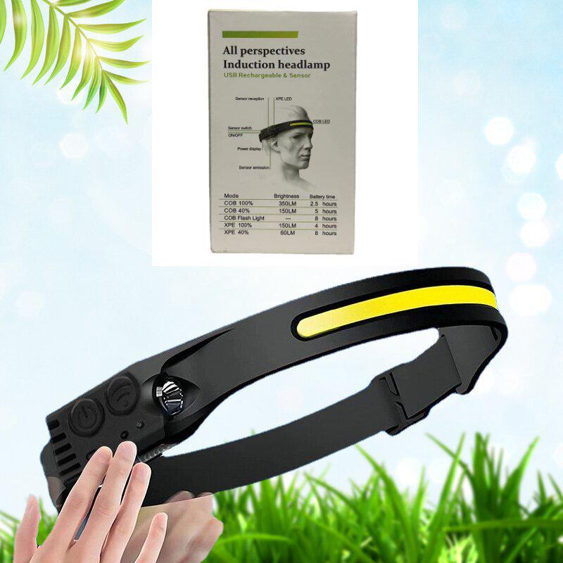 Rechargeable LED Induction Headlamp: Strong COB Light for Night Fishing and Outdoor Use