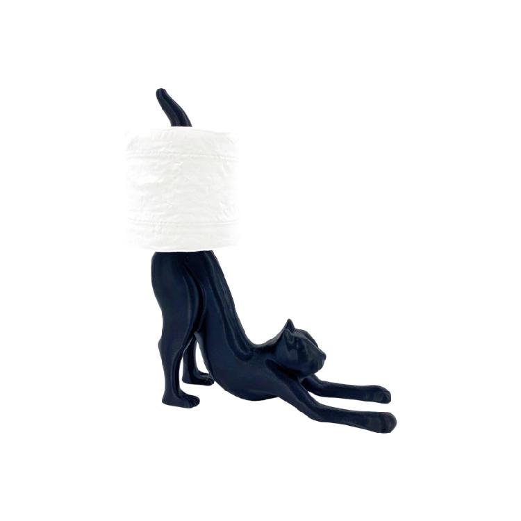 Stretch Cats Decors Toilet Roll Dispenser Multipurpose For Counter Floor Placement Kitchen Bathroom Plastic Organizers