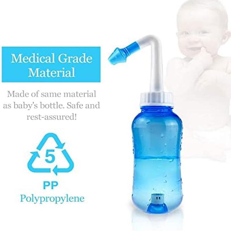 Yetişkinler ve Çocuklar için 300ml Burun Spreyi, 30 Burun Yıkama Tuzu ve Termometre Etiketleri ile, Burun Temizliği ve Yıkaması için