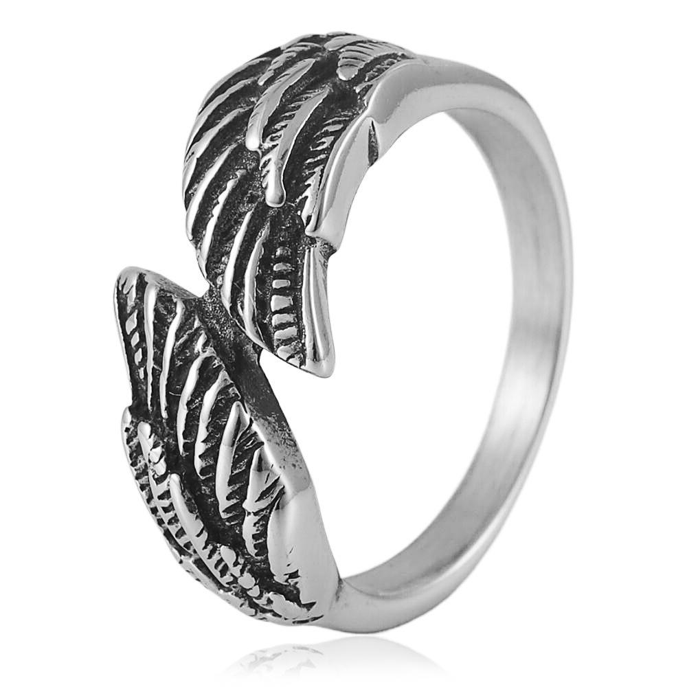 2026 Retro Wind Wings Guardian Angel Wings Men's and Women's Rings Hipster Literary Jewelry