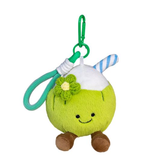 Niedlicher Fruchtsaft Plüsch Schlüsselanhänger Sommer Tropisches Thema Kokosnuss Zitrone Tasche