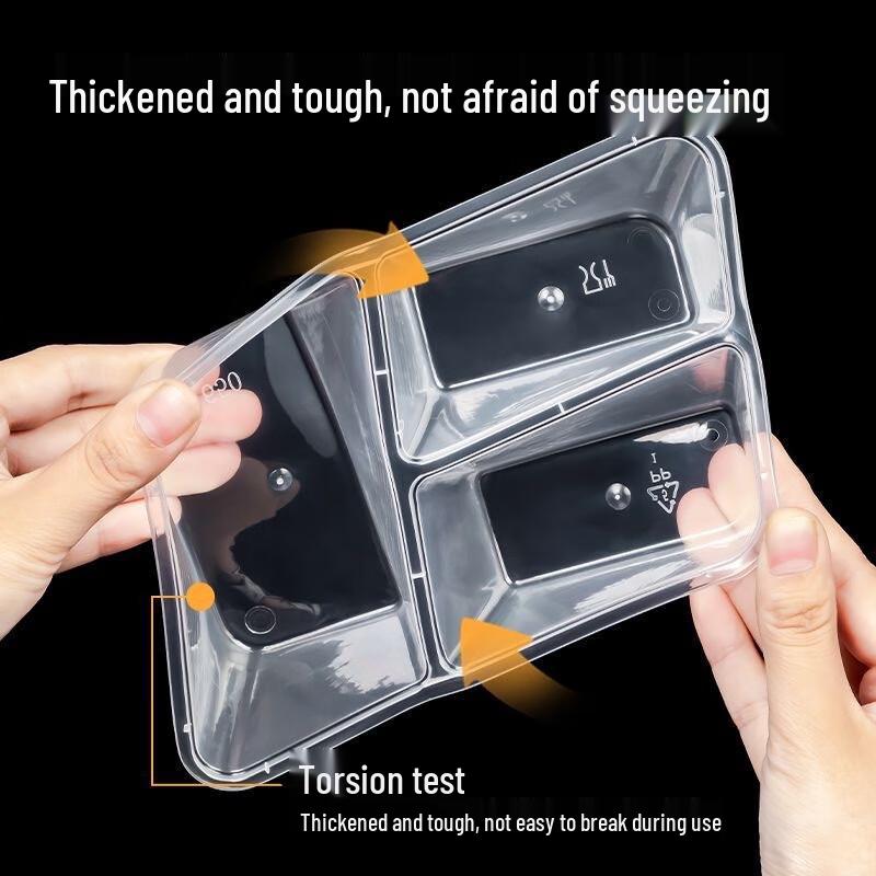 Disposable 3-Compartment Takeout Lunch Box