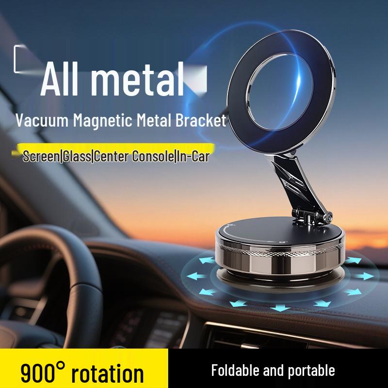 Zinc Alloy Folding Magnetic Car Phone Holder with Vacuum Suction