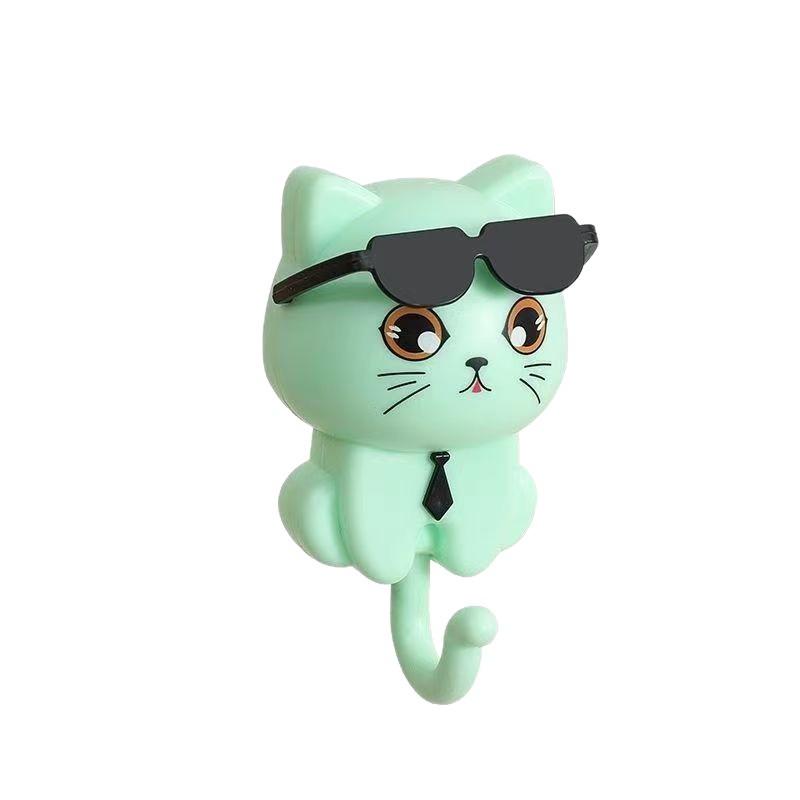 Creative Cartoon Wall-Mounted Adhesive Hook for Coats, Hats, Keys, and Sunglasses.