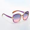 New In  Sunglasses for Women Modern Fashion Purple Orange Gradient Decorative Glasses Transparent Plastic Frame Metal