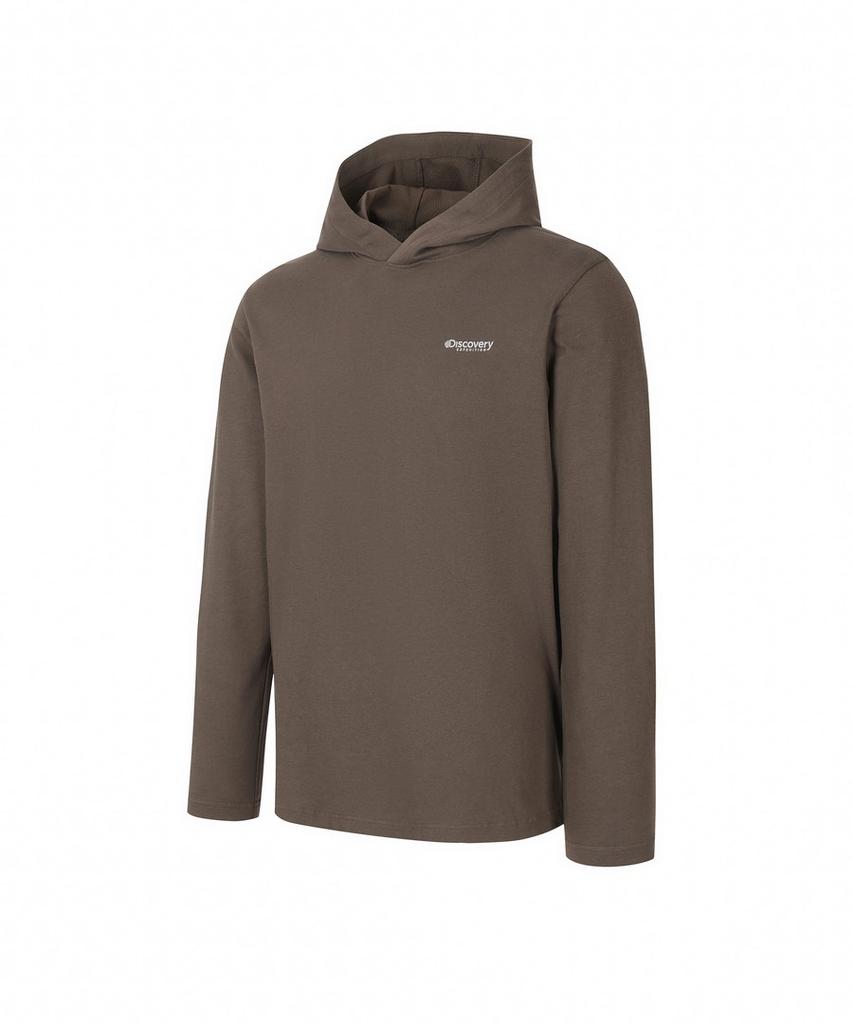 DISCOVERY EXPEDITION Men'S Hooded Long-Sleeve T-Shirt (Brown)