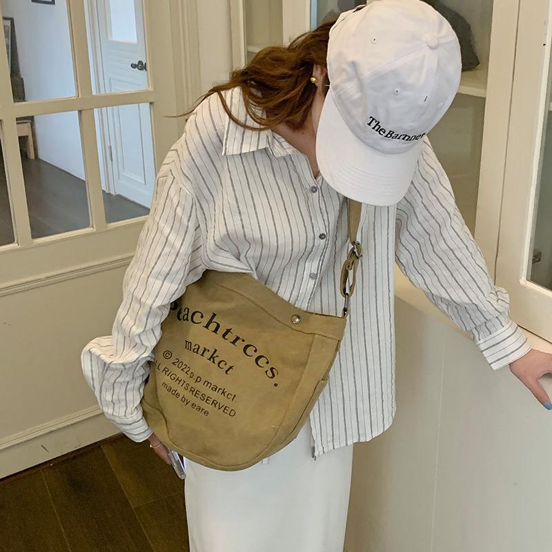 Canvas Bag Women'S Summer Fashion Tote Bag Student Satchel Large Capacity Shoulder Messenger Bag Bags