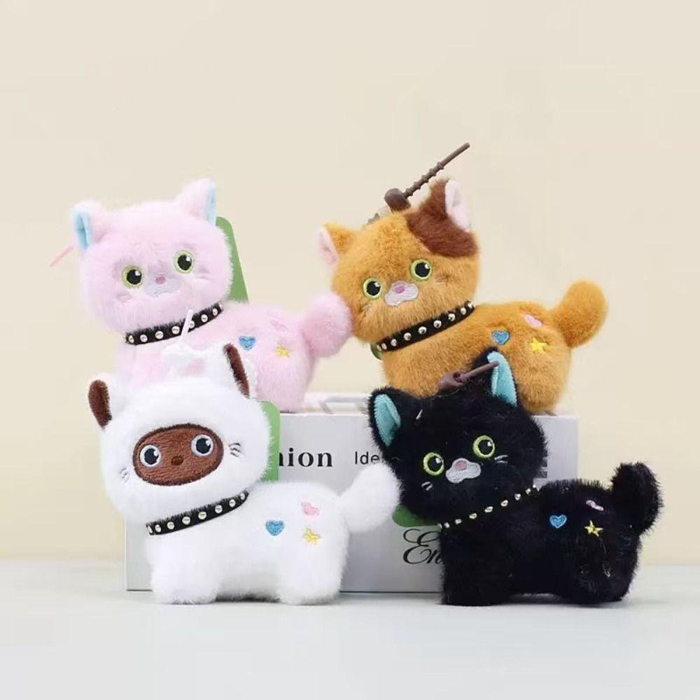 Soft Plush Cat Keychain Fluffy Stuffed Plush Cat Key Chain Simulation Kitten Pendant Bag Hanging