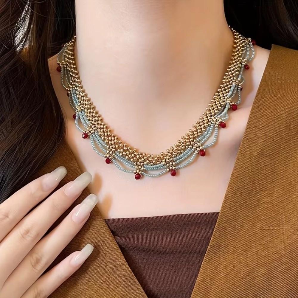 Beaded Design Bead Necklace Lace Lace Necklace New Chinese Style Necklace For Women Gift