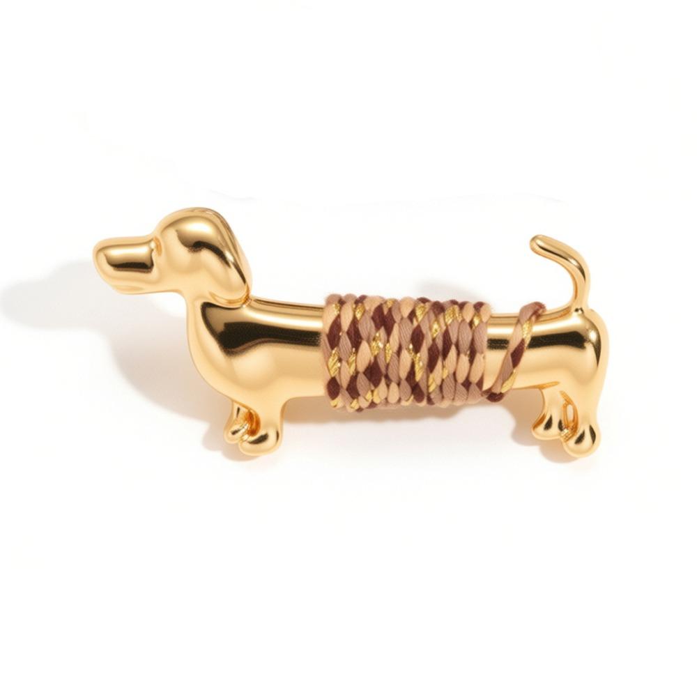 Luxury Cute Dog Brooch Jewelry Accessories Animal Lapel Pin Sausage Dog Brooch  New Year Gifts