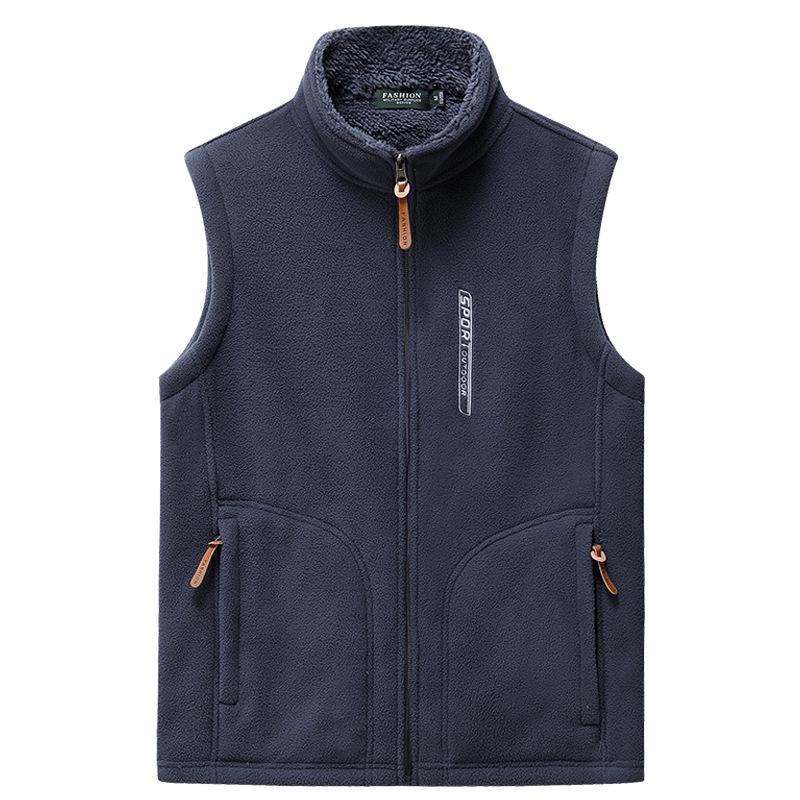 Men's Plus Velvet Outdoor Fleece Vest - Thickened Gilet for Autumn and Winter Sports, Casual Running, and Fishing