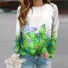 Loose Casual Women Tees Elegant Butterfly Pattern Print Long Sleeve T-Shirts Autumn Tops Women O-Neck Long Sleeve T Shirt